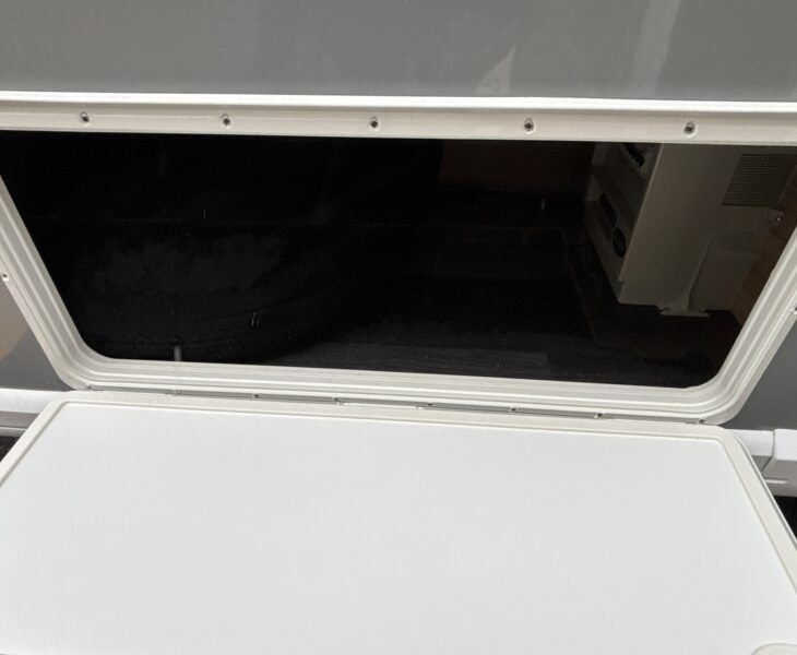 2026 Bailey Phoenix 420 Black Edition bed access locker