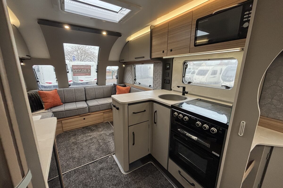 2026 Bailey Pegasus Grande Brindisi Black Edition kitchen & lounge