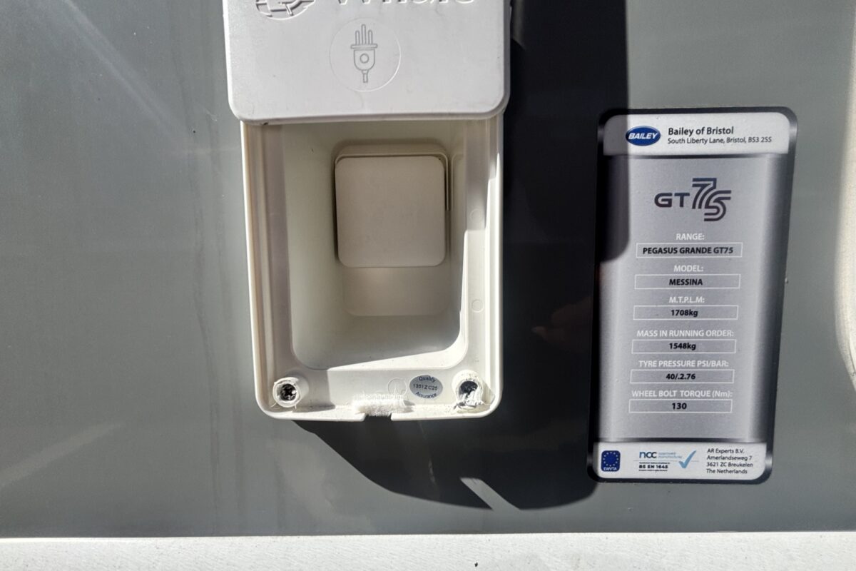 Bailey Pegasus Grande GT75 Messina 2025 EXTERNAL 230V SOCKET
