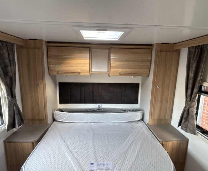 2025 Bailey Pegasus GT75 Portofino rear island bed and wardrobes