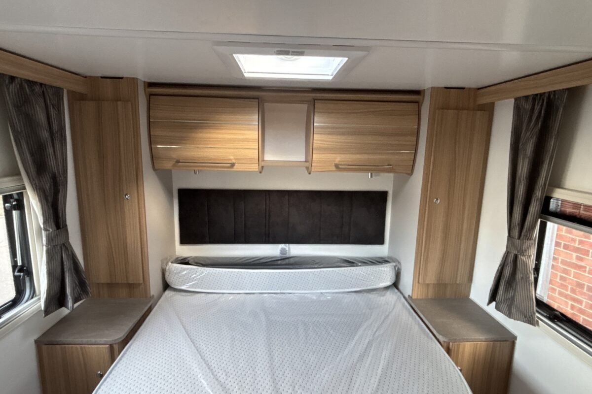 2025 Bailey Pegasus GT75 Portofino rear island bed and wardrobes